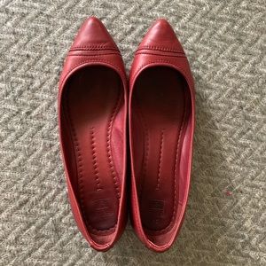 Frye red pointed flats